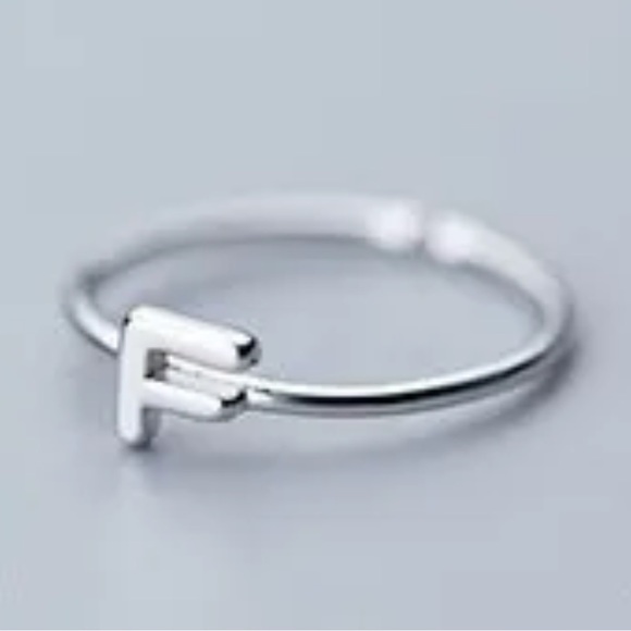 Jewelry | 925 Sterling Silver Adjustable Stackable Initial Ring Os F ...